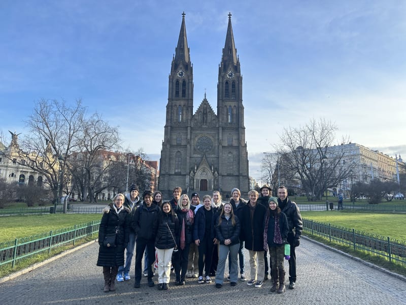 Music Abroad group in front of church