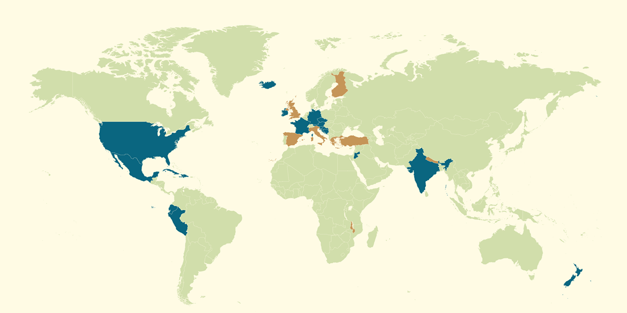 Map showing all locations of our study programs
