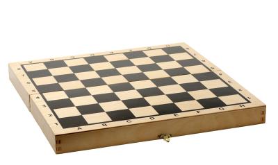 empty chess board on white background