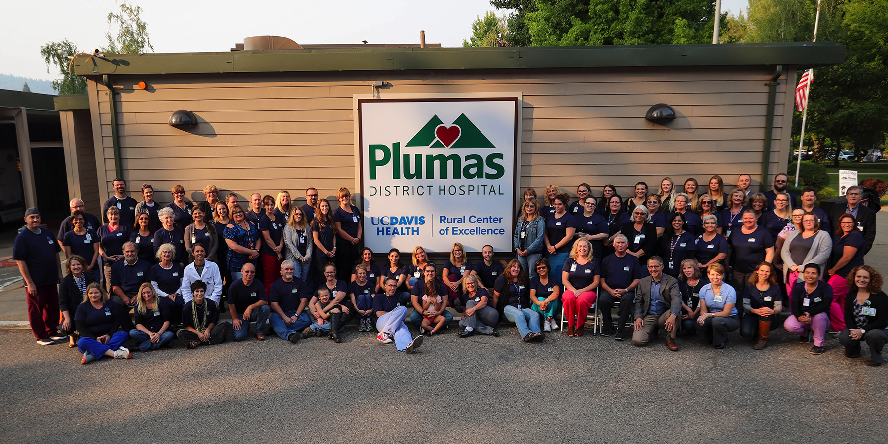 PDH team members in front of Plumas District Hospital