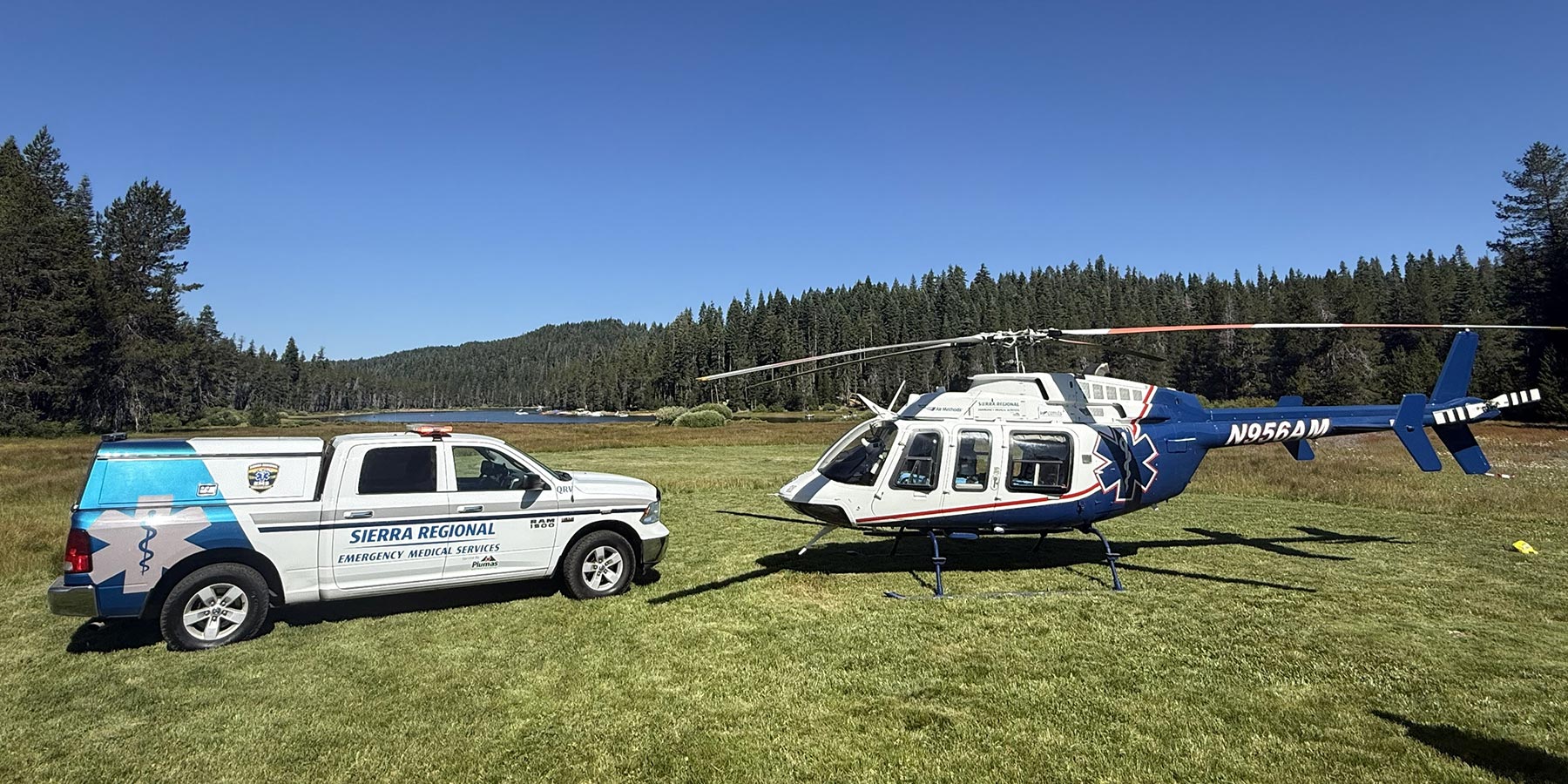 Photo of Sierra Regional EMS Vehicle and Helicopter