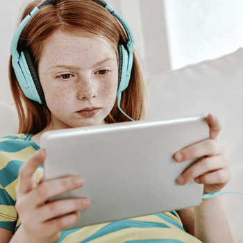 Child using a tablet